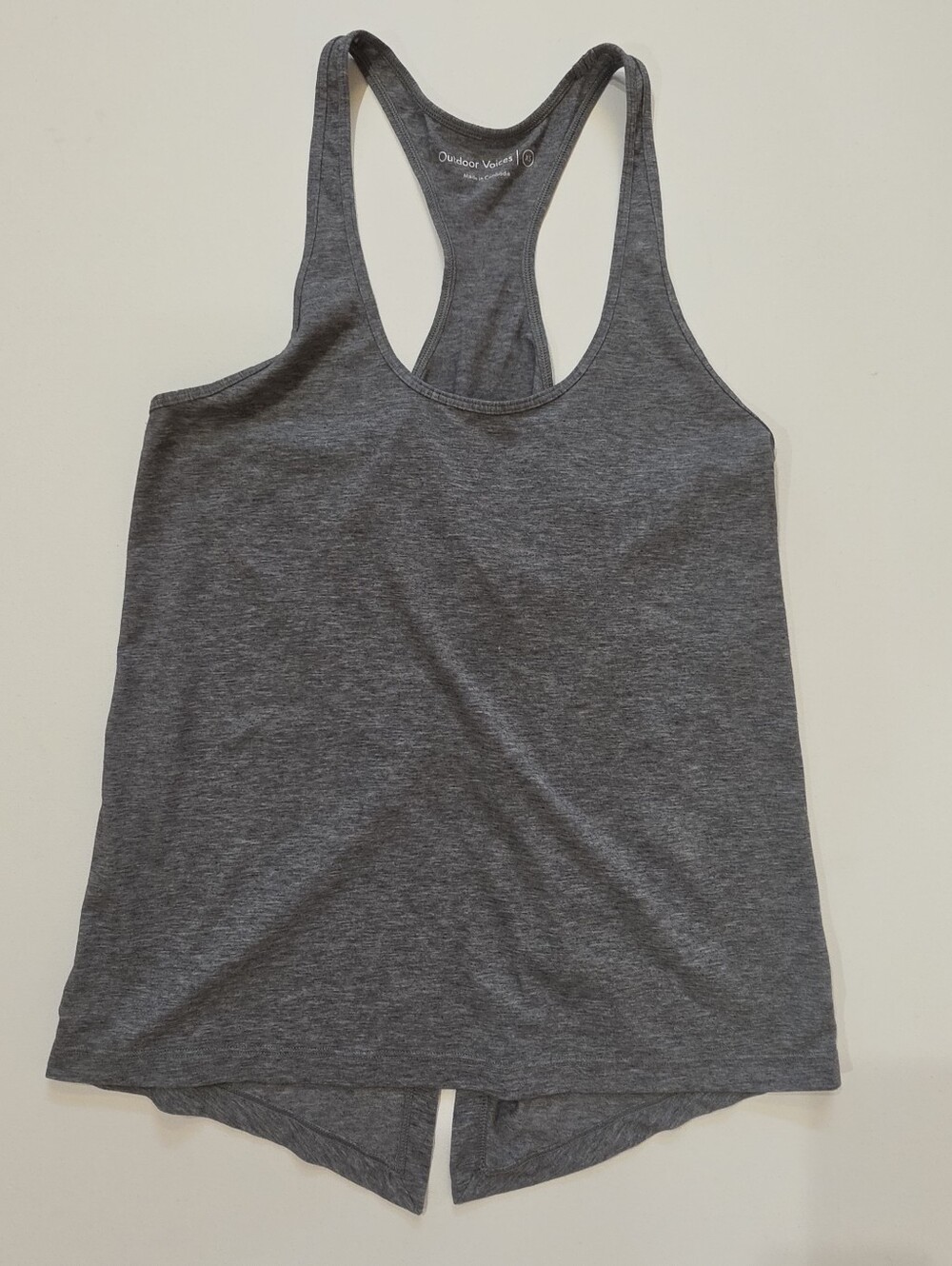 Outdoor Voices Tank Top Womens Sz XS Grey Split Hem Athletic Beachy Loungewear